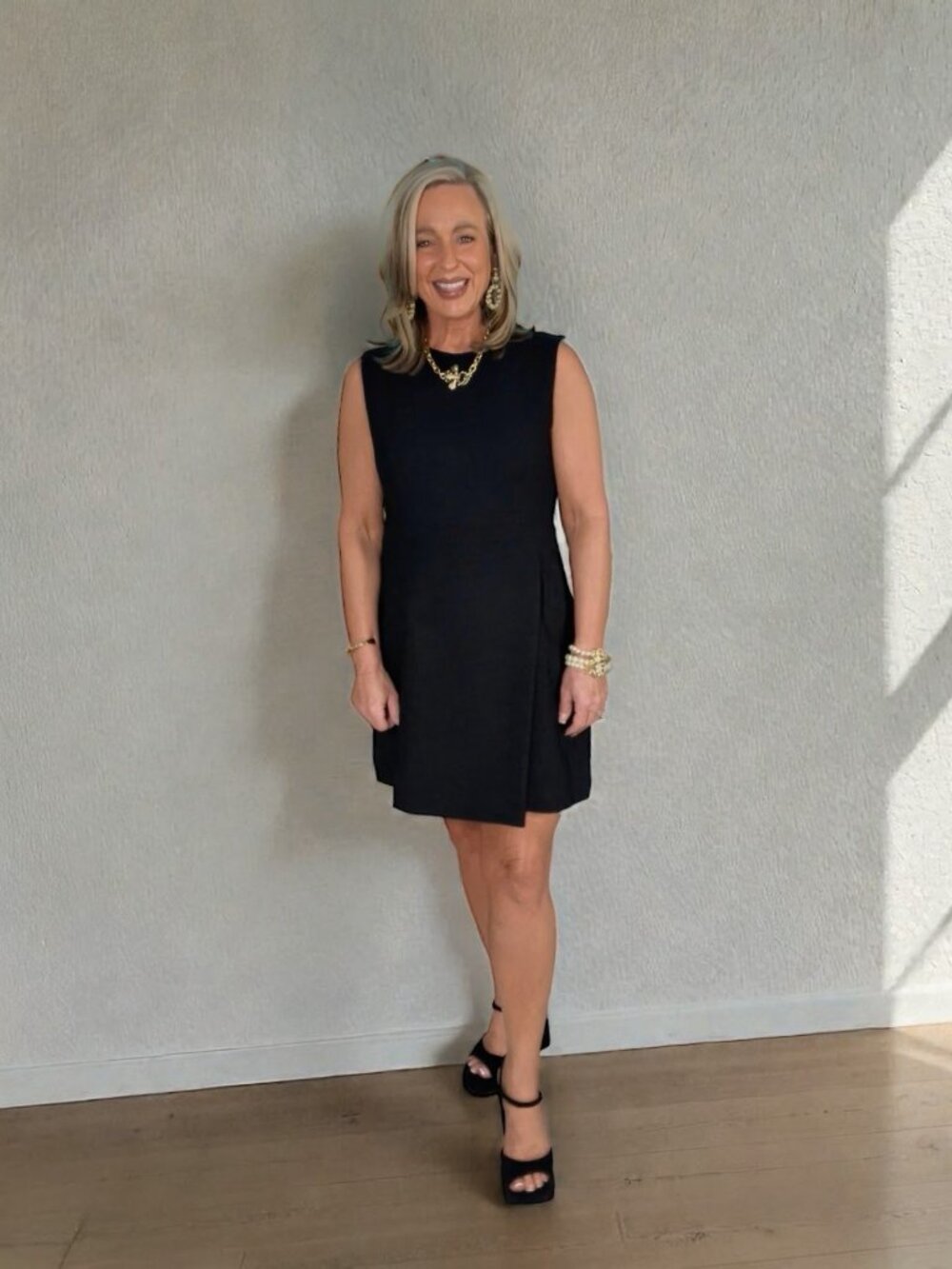 French Connection Whisper High Neck Mini Dress (Black)